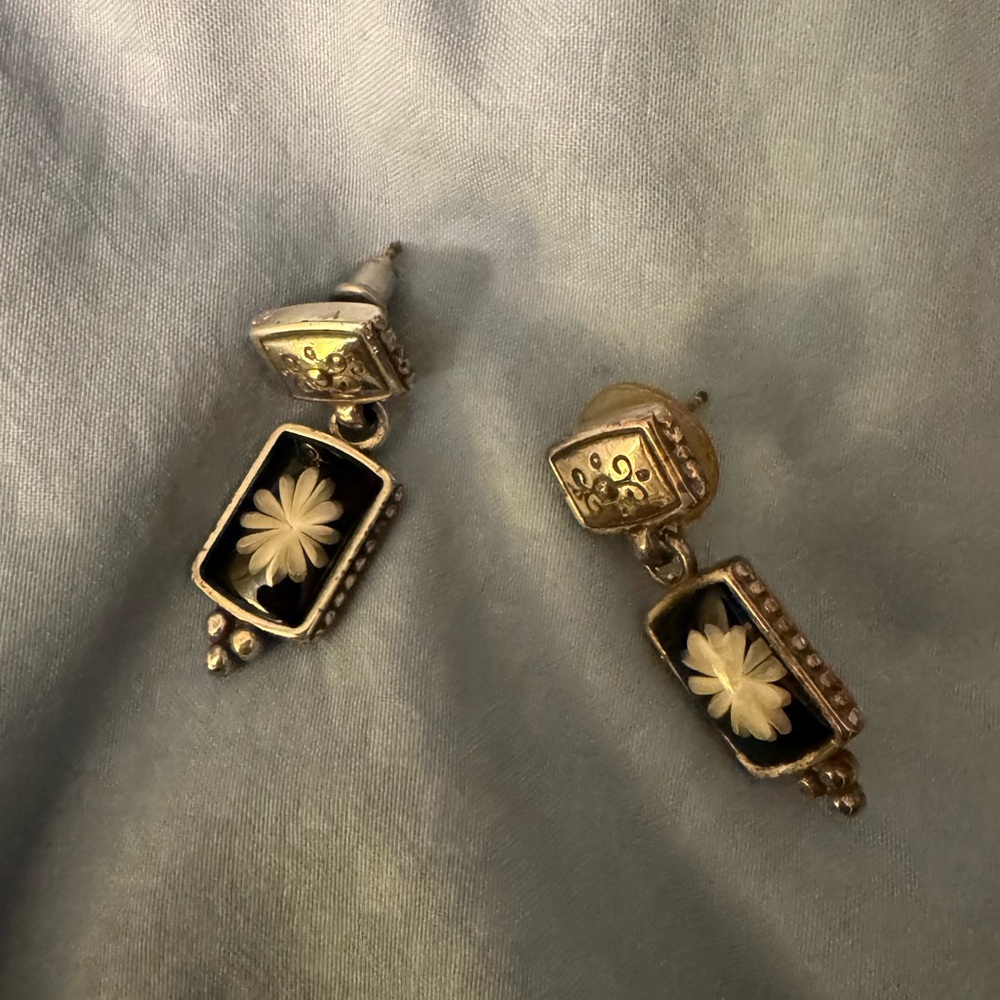 COPY - Brighton Silver tone Enamel Earrings